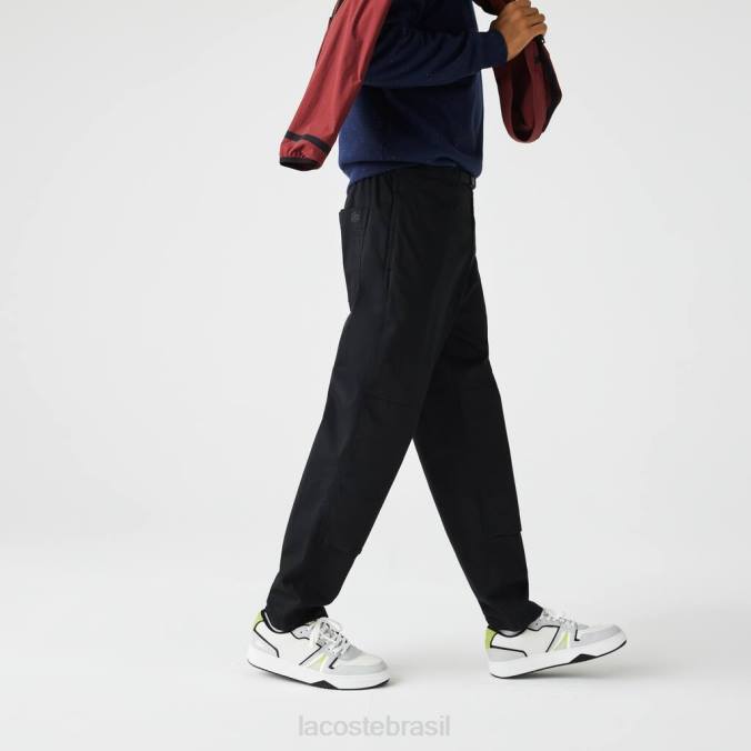 Lacoste homens calças de gabardine de algodão orgânico preto P2PX1587 roupas