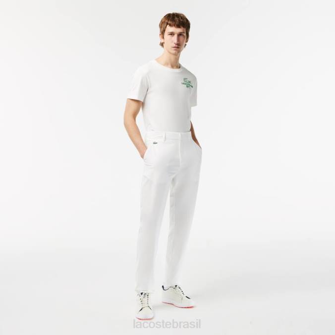 Lacoste homens calças esportivas elásticas para golfe branco P2PX421 roupas
