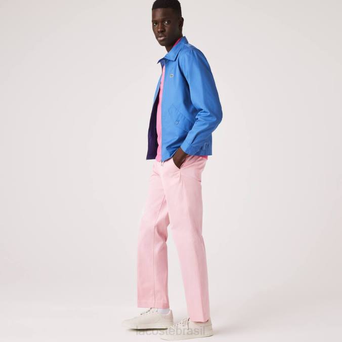 Lacoste homens calças jeans retas em algodão orgânico vivo rosa P2PX1635 roupas
