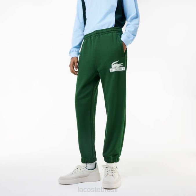 Lacoste homens calça de algodão orgânico verde P2PX292 roupas