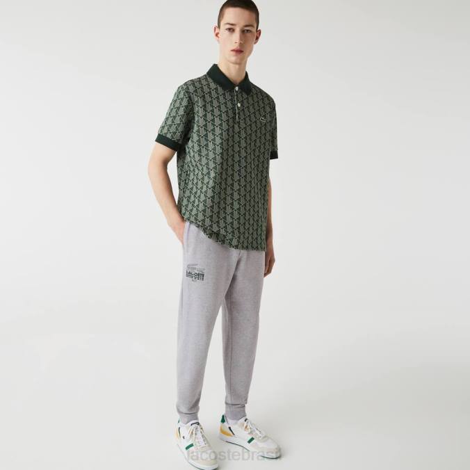 Lacoste homens calça de jogging de lã de algodão com marca de crocodilo chino cinza P2PX1092 roupas