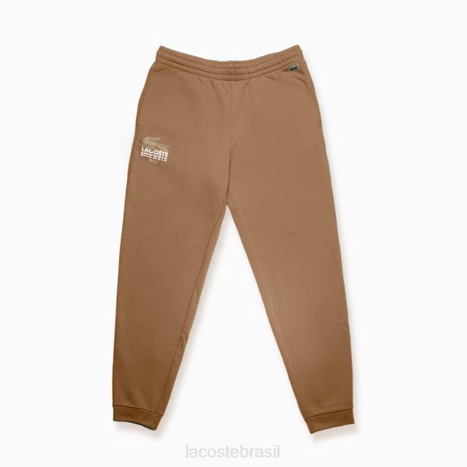 Lacoste homens calça de jogging de lã de algodão com marca de crocodilo marrom P2PX1093 roupas