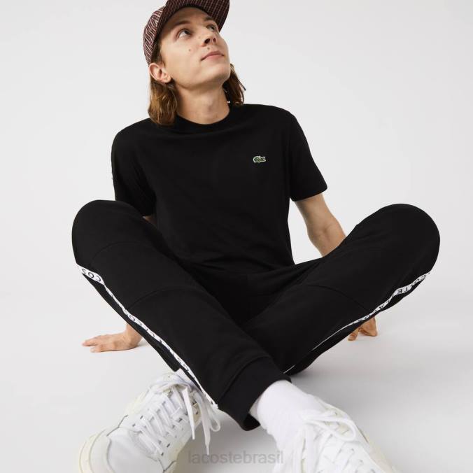 Lacoste homens calça de jogging de lã listrada colorblock exclusiva preto P2PX1147 roupas