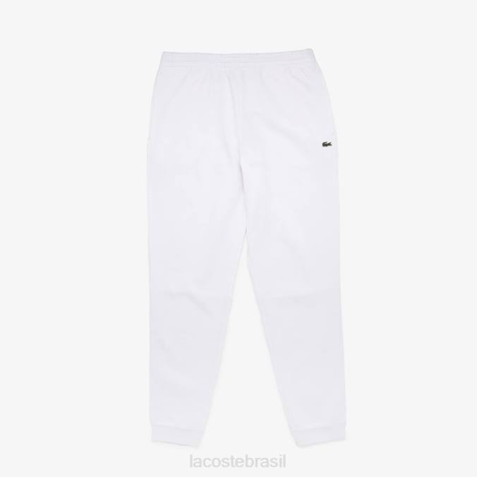 Lacoste homens calça de moletom de lã com ajuste cônico branco P2PX346 roupas