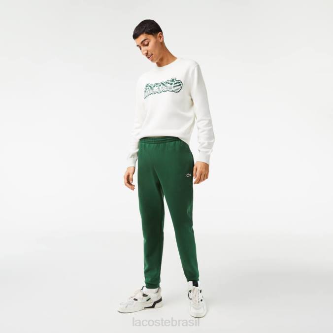Lacoste homens calça de moletom de lã com ajuste cônico verde P2PX1024 roupas