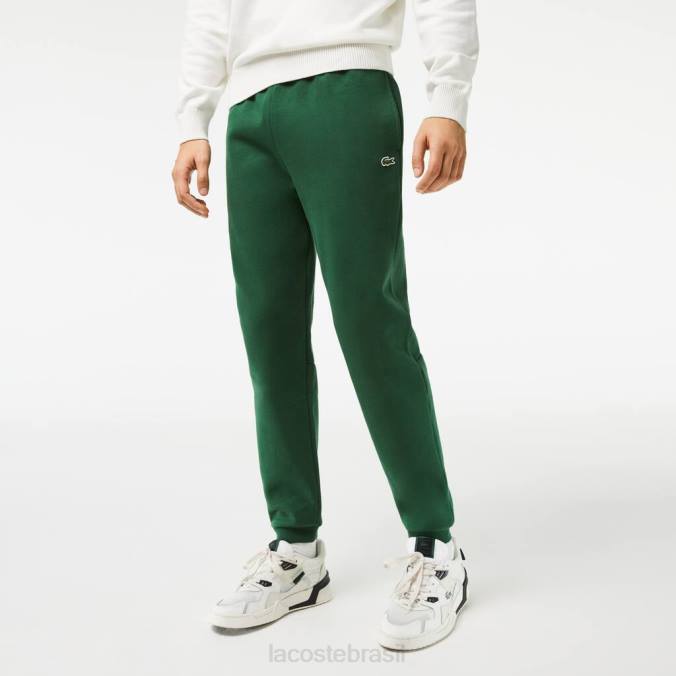 Lacoste homens calça de moletom de lã com ajuste cônico verde P2PX1024 roupas