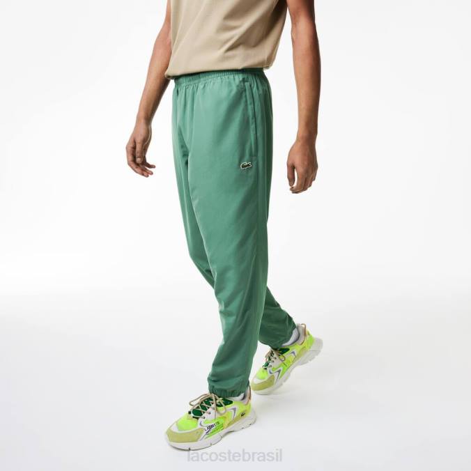 Lacoste homens calça de treino regular fit repelente à água verde cáqui P2PX331 roupas