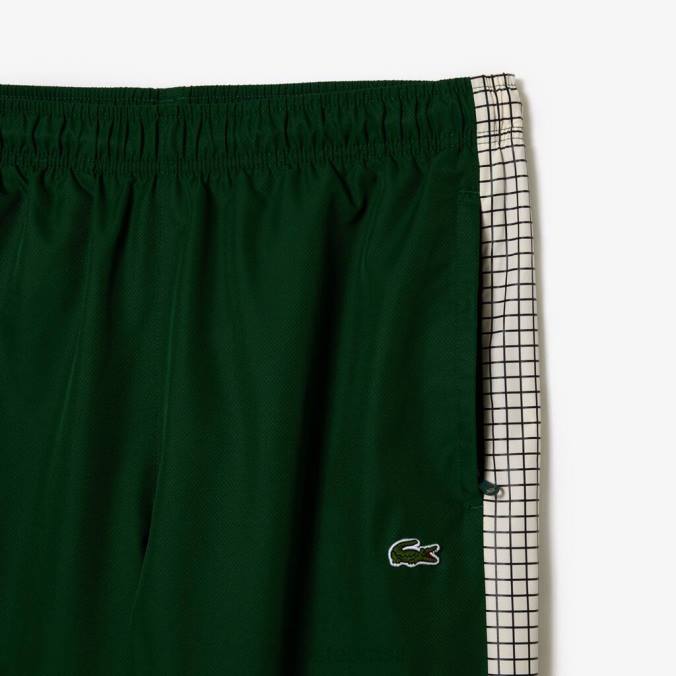 Lacoste homens calça esportiva com estampa de tênis verde branco P2PX372 roupas