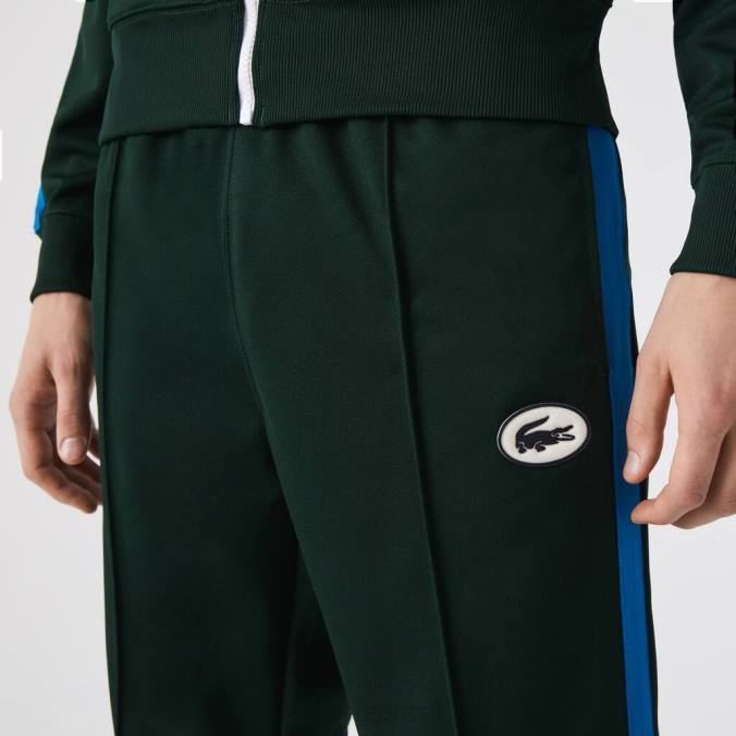 Lacoste homens calça esportiva com faixa lateral contrastante verde P2PX1077 roupas