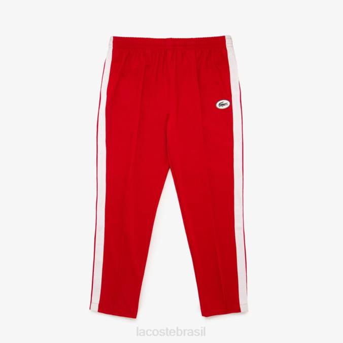 Lacoste homens calça esportiva com faixa lateral contrastante vermelho P2PX1078 roupas