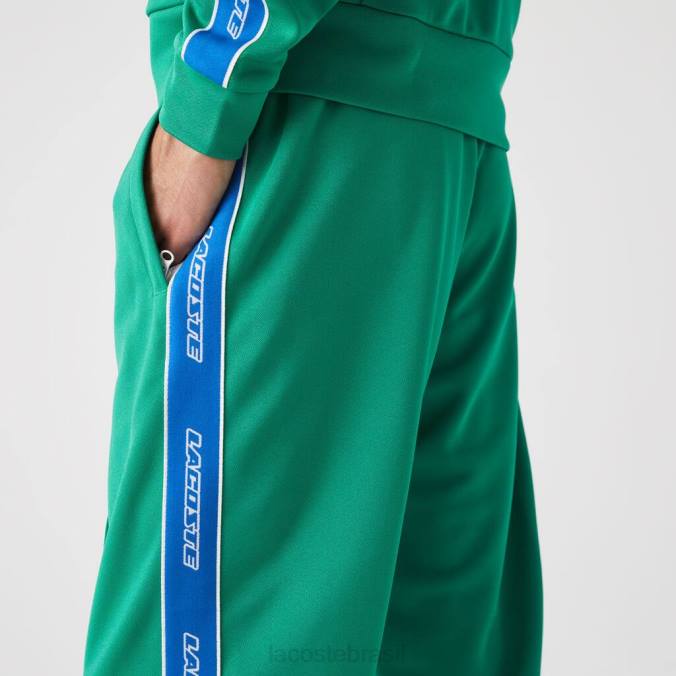Lacoste homens calça esportiva com faixas contrastantes verde P2PX1068 roupas