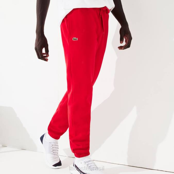 Lacoste homens calça esportiva de lã para tênis vermelho P2PX1153 roupas