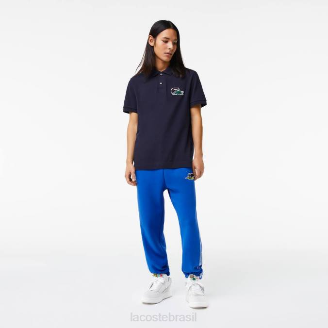 Lacoste homens calças de banda de marca azul P2PX1028 roupas