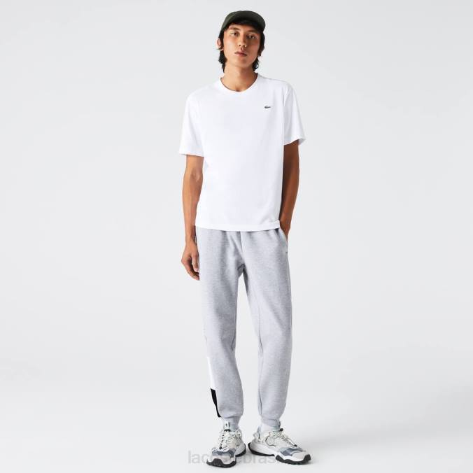Lacoste homens calças de jogging de lã colorblock de marca chine cinza/branco/preto P2PX1108 roupas