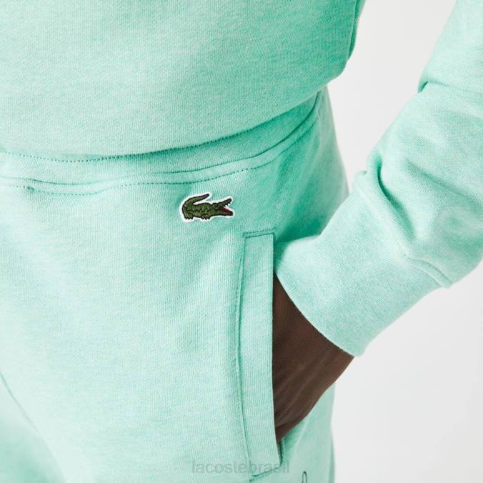 Lacoste homens calças de jogging de lã de algodão exclusivas e com estampa de crocodilo verde P2PX1066 roupas