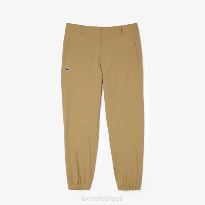 Lacoste homens calças de poliéster reciclado de golfe bege P2PX448 roupas