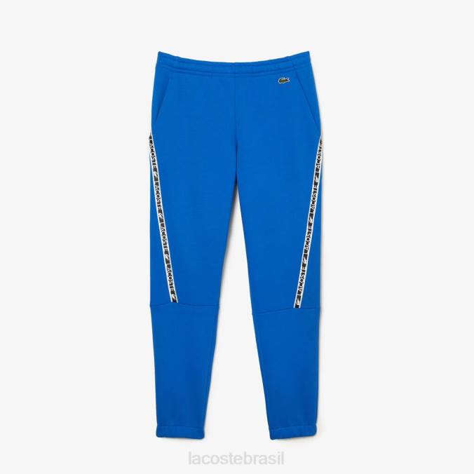 Lacoste homens calças de treino com faixas impressas azul P2PX1460 roupas