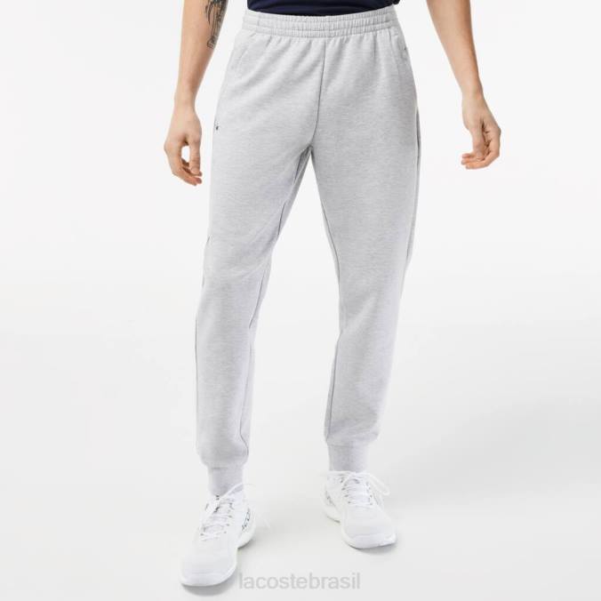 Lacoste homens calças de treino com painéis de malha chine cinza/cinza claro P2PX1020 roupas