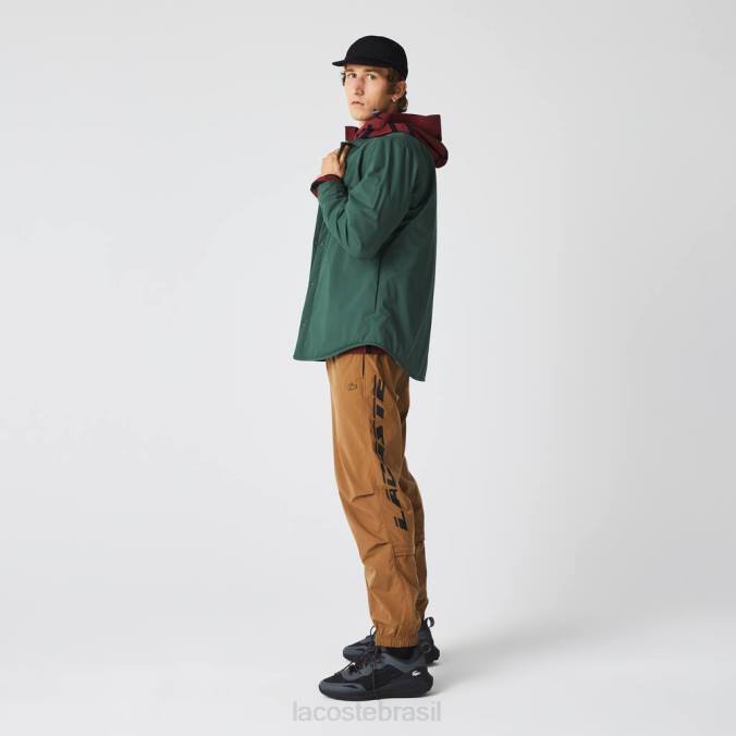 Lacoste homens calças de treino de marca oversized contrastantes marrom P2PX1002 roupas