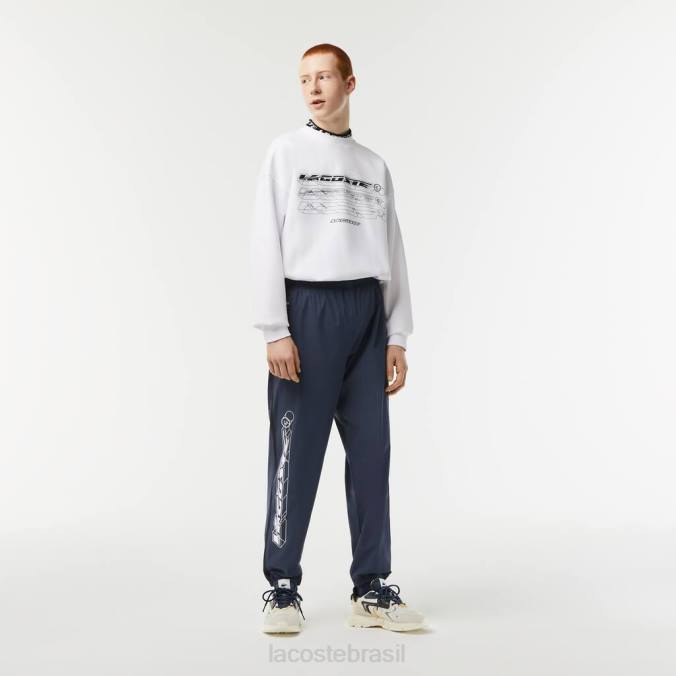 Lacoste homens calças elásticas impermeáveis azul P2PX336 roupas