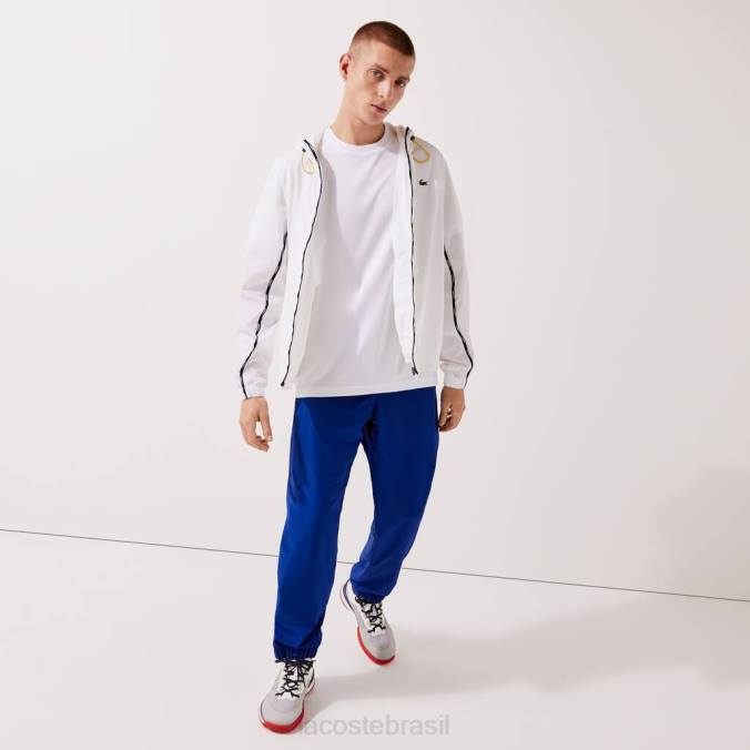 Lacoste homens esporte tênis diamante tecer tafetá trackpants azul P2PX1114 roupas