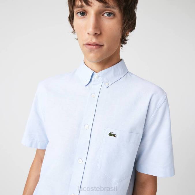 Lacoste homens camisa de algodão regular azul P2PX451 roupas