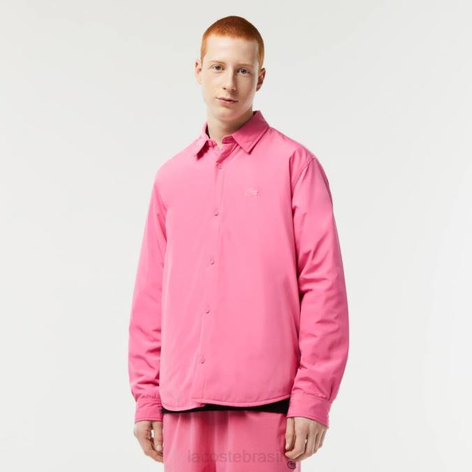 Lacoste homens camiseta repelente de água rosa P2PX498 roupas