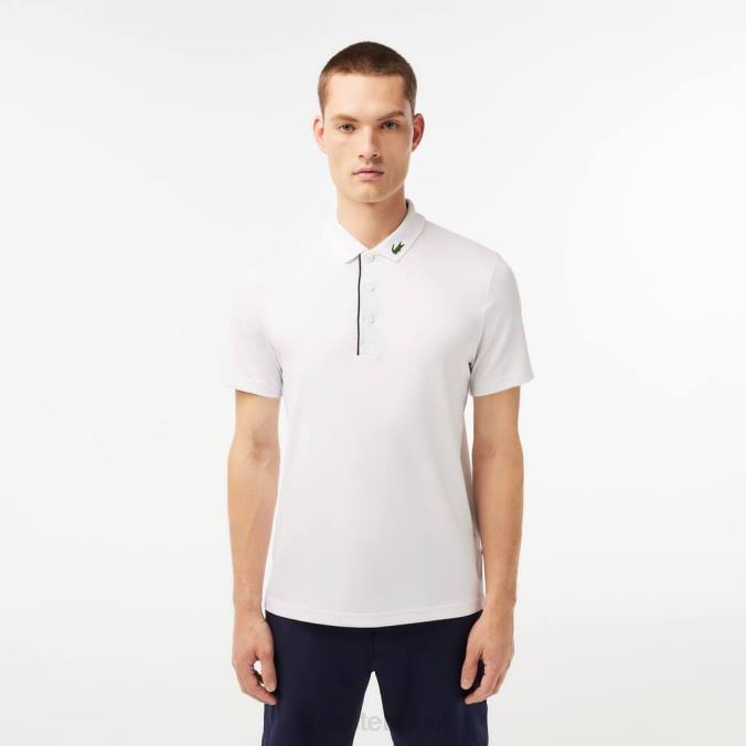 Lacoste homens camisa polo de golfe esportiva branco/azul marinho P2PX595 roupas