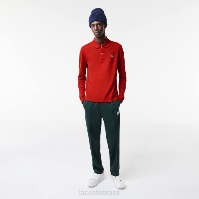 Lacoste homens polo com estampa manchada de ajuste clássico vermelho P2PX705 roupas