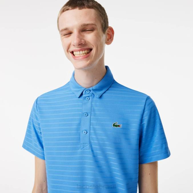 Lacoste homens polo de golfe esportivo texturizado e respirável azul P2PX67 roupas