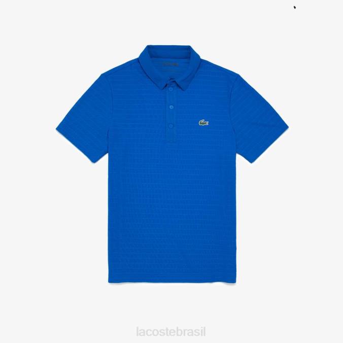 Lacoste homens polo de golfe esportivo texturizado e respirável azul P2PX68 roupas
