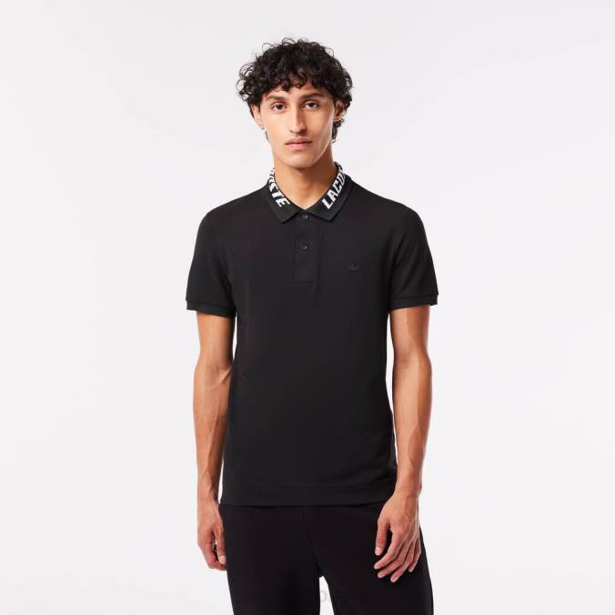Lacoste homens polo de marca slim fit stretch piquê preto P2PX777 roupas