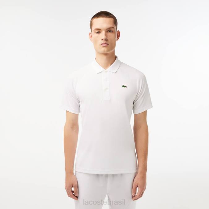 Lacoste homens polo interlock esportivo respirável e resistente à abrasão branco P2PX164 roupas