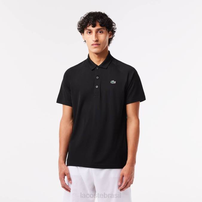 Lacoste homens polo interlock esportivo respirável e resistente à abrasão preto P2PX165 roupas