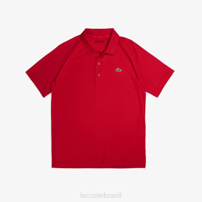 Lacoste homens polo interlock esportivo respirável e resistente à abrasão vermelho P2PX657 roupas