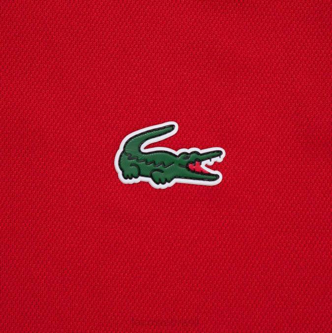 Lacoste homens polo interlock esportivo respirável e resistente à abrasão vermelho P2PX657 roupas