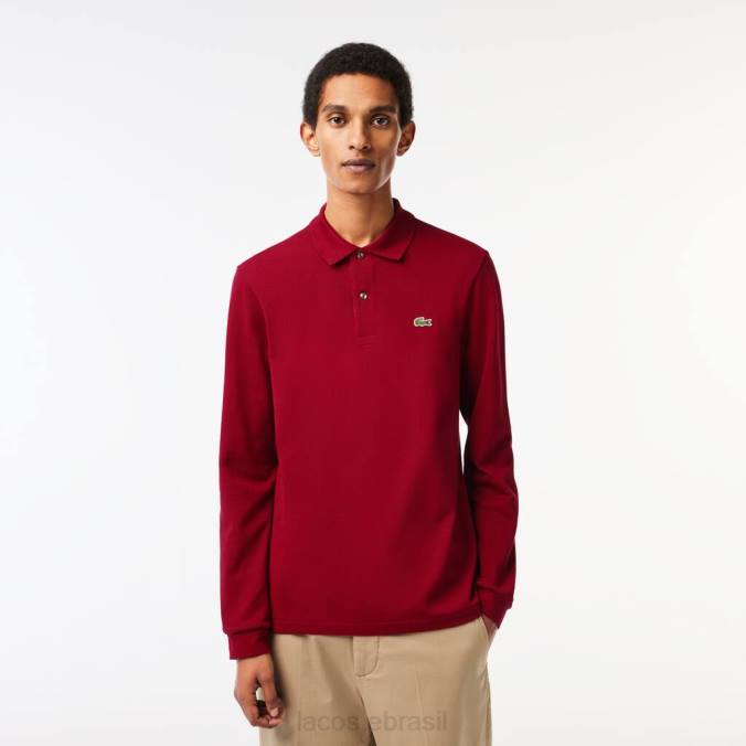 Lacoste homens polo manga longa original l.12.12 Bordéus P2PX799 roupas