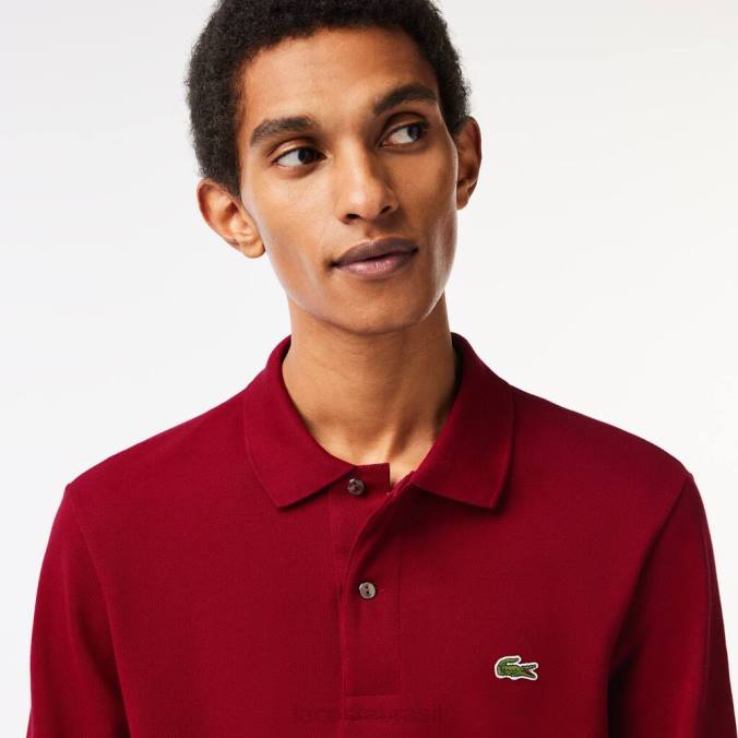 Lacoste homens polo manga longa original l.12.12 Bordéus P2PX799 roupas