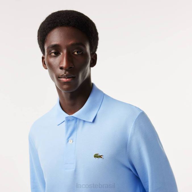 Lacoste homens polo manga longa original l.12.12 azul P2PX643 roupas
