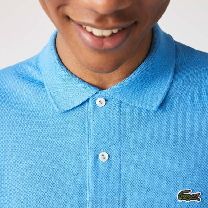 Lacoste homens polo manga longa original l.12.12 azul P2PX821 roupas