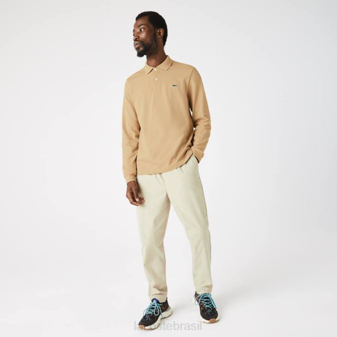 Lacoste homens polo manga longa original l.12.12 bege P2PX1221 roupas