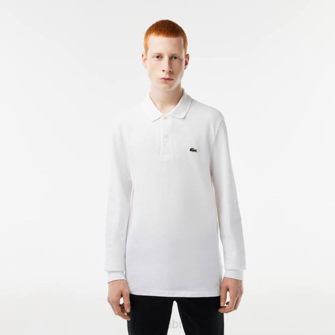 Lacoste homens polo manga longa original l.12.12 branco P2PX644 roupas