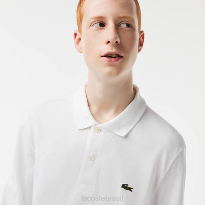 Lacoste homens polo manga longa original l.12.12 branco P2PX644 roupas