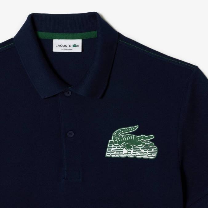 Lacoste homens polo mini piquê de algodão azul-marinho P2PX100 roupas