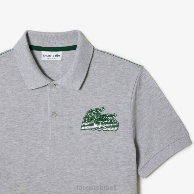Lacoste homens polo mini piquê de algodão chino cinza P2PX102 roupas