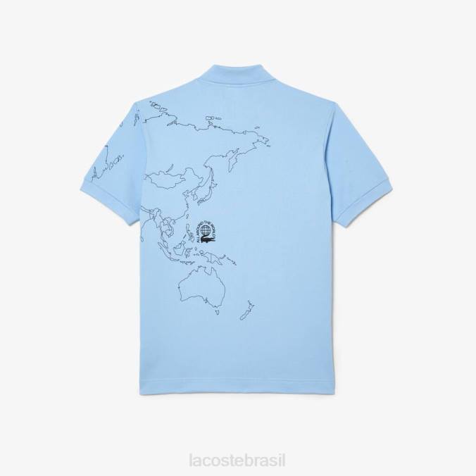 Lacoste homens polo original de algodão orgânico estampado l.12.12 azul P2PX33 roupas