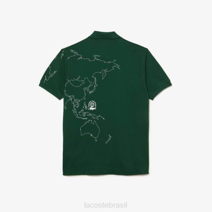 Lacoste homens polo original de algodão orgânico estampado l.12.12 verde P2PX34 roupas