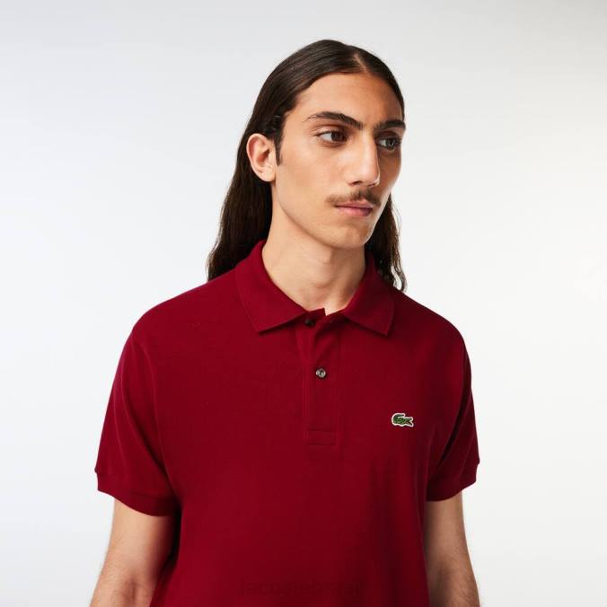 Lacoste homens polo original l.12.12 Bordéus P2PX656 roupas