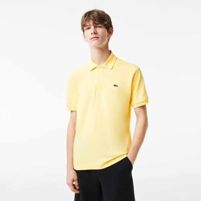 Lacoste homens polo original l.12.12 amarelo P2PX241 roupas