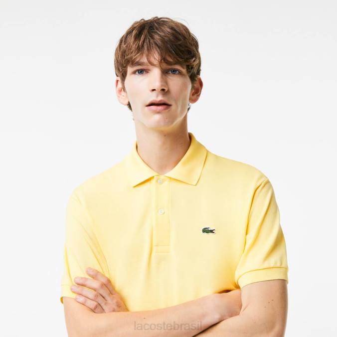 Lacoste homens polo original l.12.12 amarelo P2PX241 roupas